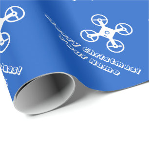 Custom Christmas wrapping paper with drone pilot