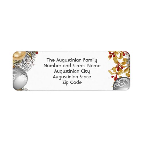 Custom CHRISTMAS WREATH Return Address Label