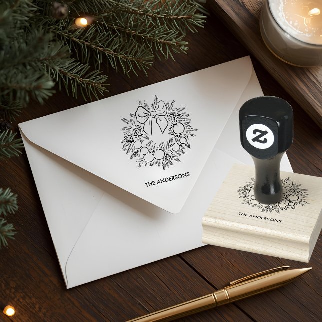 Custom Christmas Wreath Rubber Stamp (Creator Uploaded)