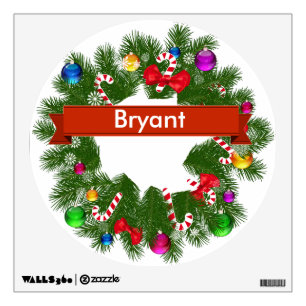 Custom Christmas Wreath Wall Sticker