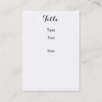 Custom Chubby 3.5 x 2.5 business card vertical
