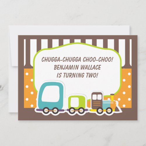 Custom Chugga Train Birthday Party Invitation