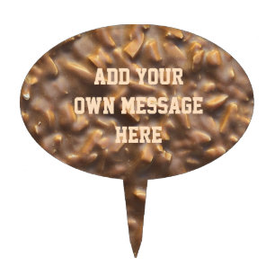 Custom Chunky Chocolate Custom Text Cake Topper