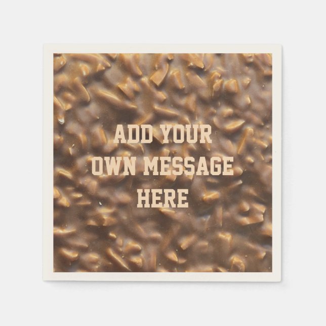 Custom Chunky Chocolate Custom Text Napkins (Front)
