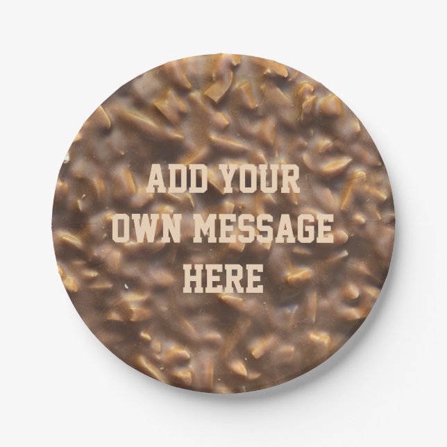 Custom Chunky Chocolate Custom Text Paper Plates (Front)