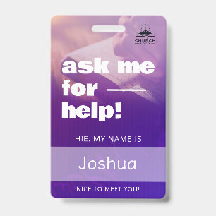 Custom Church Name Badge ID Template
