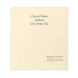 Custom Church Name Blest Be The Tie Notepad