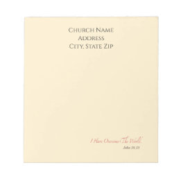 Custom Church Name I have overcome the World Notepad