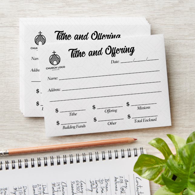 Custom Church Offering Giving Tithing Envelope (Stacked)