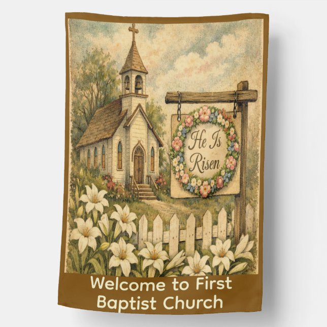 Custom Church Welcome Flag (Front)