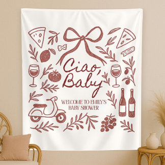 Custom Ciao Baby Shower Photo Backdrop Personalize