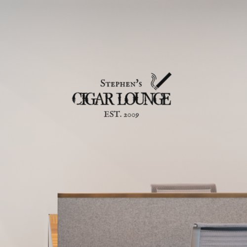 Custom Cigar Lounge Bar Personalized Gift  Wall Decal