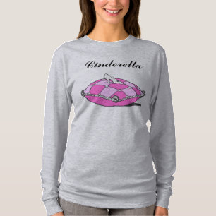 Custom Cinderella Slipper on Pink Vintage Art Tee