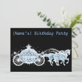 Custom Cinderella's Carriage Birthday Party Invite (Standing Front)