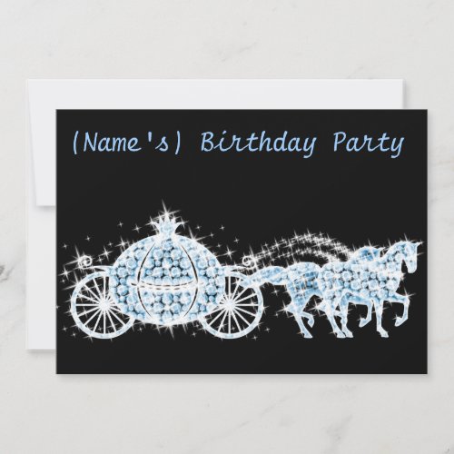 Custom Cinderella's Carriage Birthday Party Invite