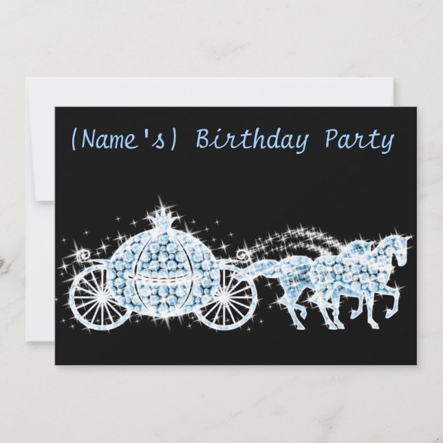 Custom Cinderella's Carriage Birthday Party Invite (Front)