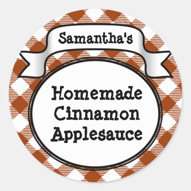 Custom Cinnamon / Applesauce Canning Jar Label (Front)
