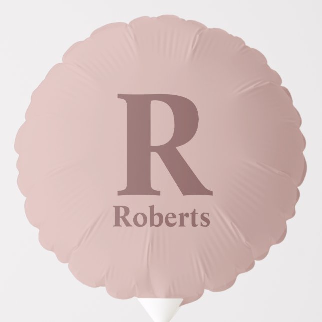 Custom Cinnamon Rose Initial/First/Family Name Balloon (Front)