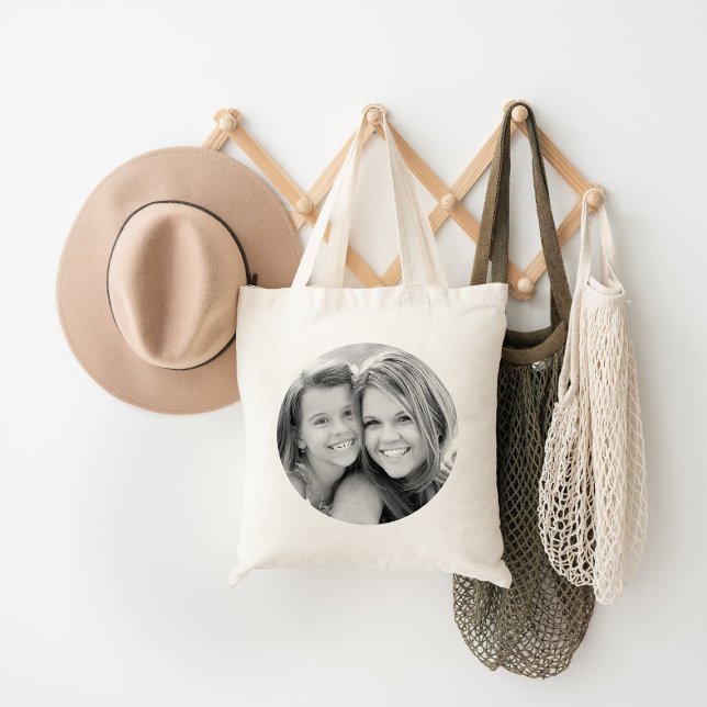 Custom Circle Frame Photo Tote Bag (Creator Uploaded)