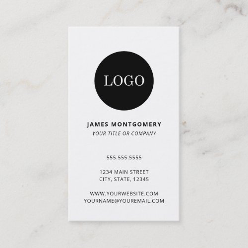 Custom Circle Logo Minimalist Professional Business Card