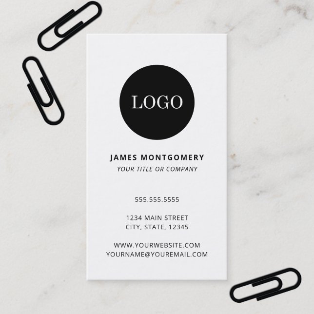 Custom Circle Logo Minimalist Professional Business Card (Custom Circle Logo Minimalist Professional Business Card)