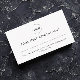 Custom Circle Logo Plain Business Appointment Card