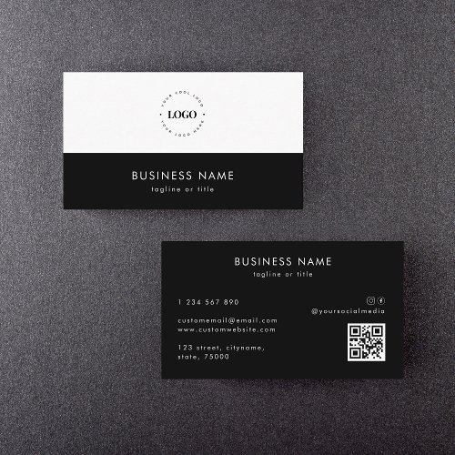 Custom Circle Logo  Professional Company QR Code Business Card