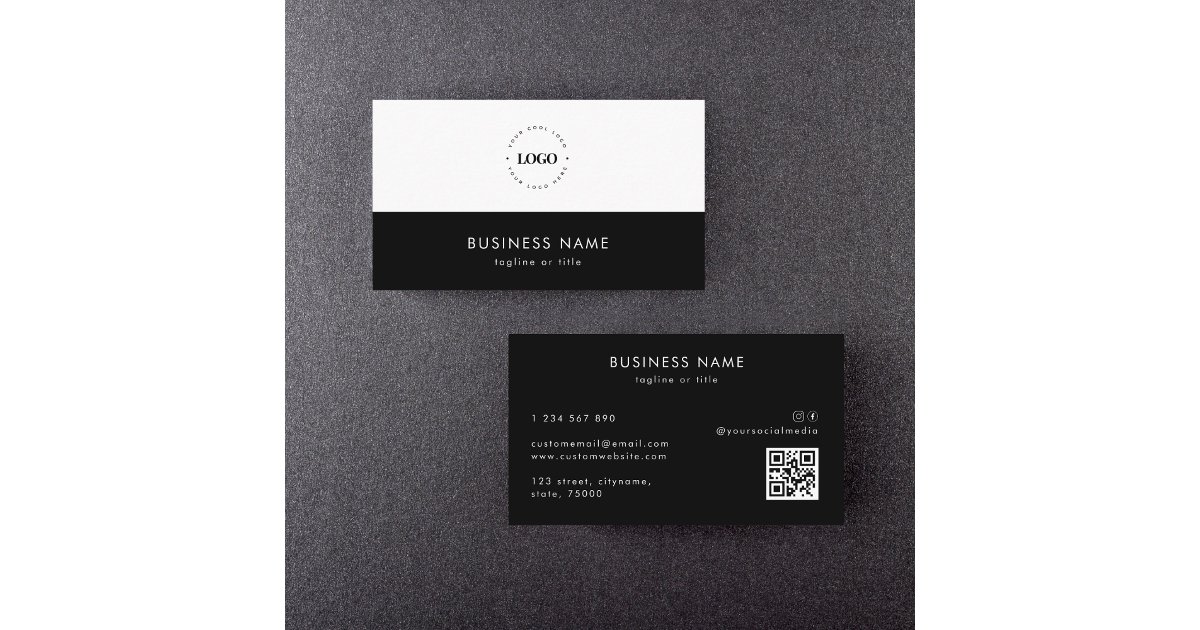 Custom Circle Logo | Professional Company QR Code Business Card | Zazzle