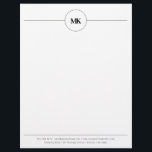 Custom Circle Monogram Professional Letterhead<br><div class="desc">A classy black initial monogram design with your business details. Perfect for small and large corporate businesses. Professional and clean design.</div>