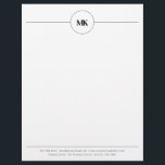 Custom Circle Monogram Professional Letterhead<br><div class="desc">A classy black initial monogram design with your business details. Perfect for small and large corporate businesses. Professional and clean design.</div>