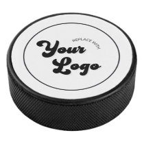 Custom Circle Retro Round Business Logo Branded    Hockey Puck