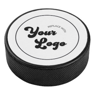 Custom Circle Retro Round Business Logo Branded Hockey Puck