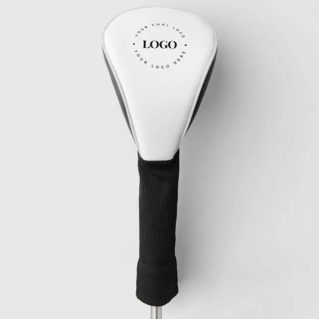Custom Circle Round Business Logo Company White Golf Head Cover Zazzle
