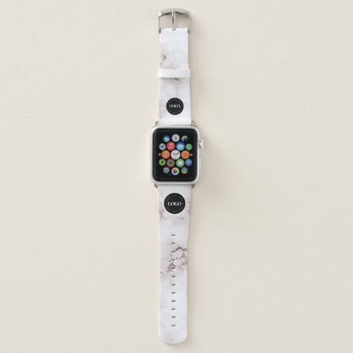 Custom Circle Round Logo  Chic Marble Business Apple Watch Band