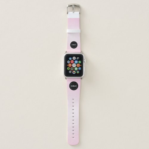 Custom Circle Round Logo  Pink Gradient Business Apple Watch Band