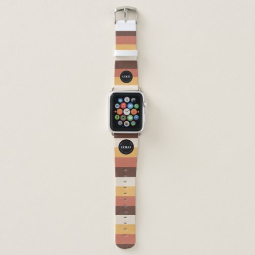 Custom Circle Round Logo  Retro Stripes Business Apple Watch Band
