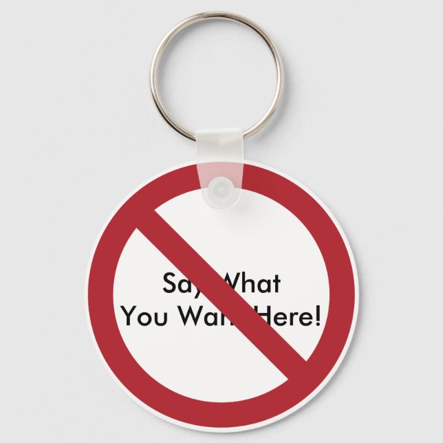 Custom Circle with Slash Keychain (Front)