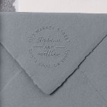 Custom Circular Script Wedding Return Address Embosser<br><div class="desc">Custom Circular Script Wedding Return Address Embosser. Add a touch of personalized elegance to your stationery with this beautiful paper embosser. Perfect as a gift for anyone who loves paper,  typography,  and books. It can be used as a personal seal on envelopes,  paper napkins,  books,  and documents.</div>