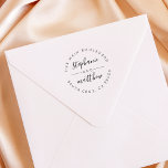 Custom Circular Script Wedding Return Address Rubber Stamp<br><div class="desc">Create your own Custom Circular Script Wedding Return Address rubber stamp using this easy-to-use template created for you by invintage. Click the "personalize this template" button to add your names in the elegant script and your address in the circular modern font. Then choose from zazzles wide variety of ink colors...</div>