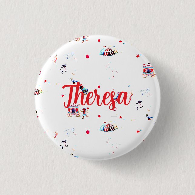 Custom circus clown carnival button (Front)