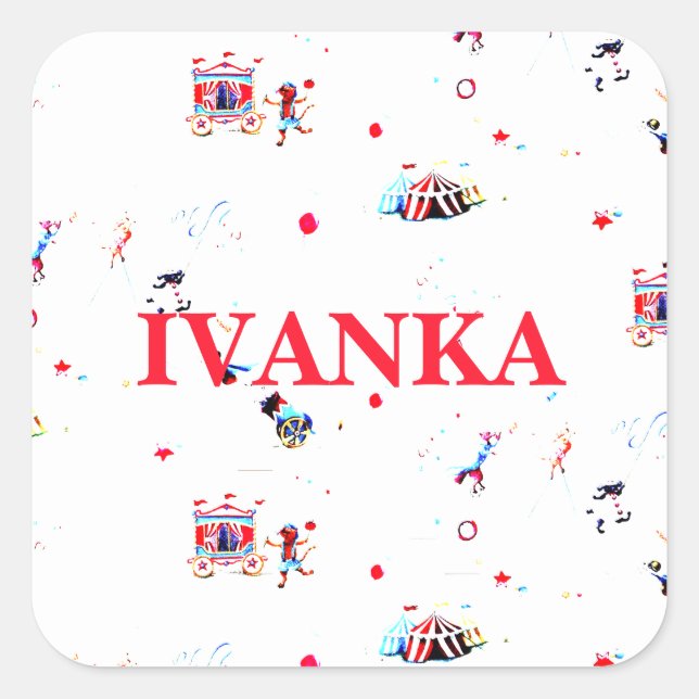 custom circus inspired carnival big top fair square sticker (Front)