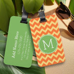 Custom Citrus Colors - Chevron Pattern Monogram Luggage Tag<br><div class="desc">Travel in style with this colorful design and an area for monograms. If you need to adjust the artwork or change the font,  you can click on the design tool where you can make many changes.</div>
