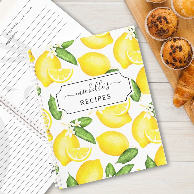 Custom Citrus Lemon Pattern Recipe  Notebook (Creator Uploaded)