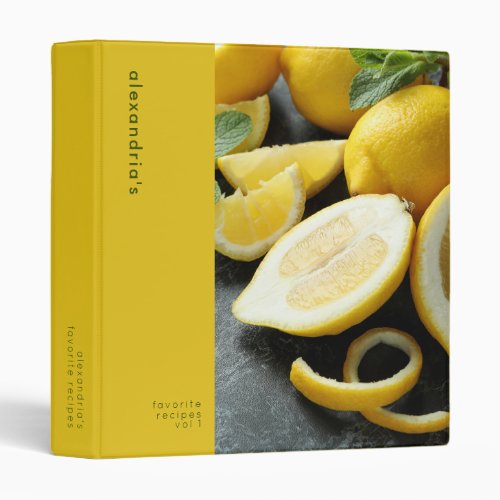 Custom Citrus Lemon Recipe Binder