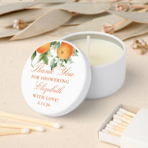 Custom Citrus Little Cutie Baby Shower Mini Candle Favors