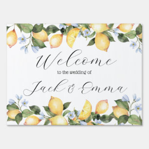 Custom Citrus Wedding Sign Lemon Welcome 