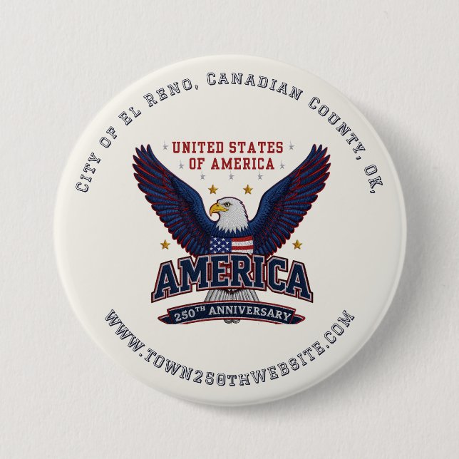  Custom City 250th Anniversary Promo Button (Front)