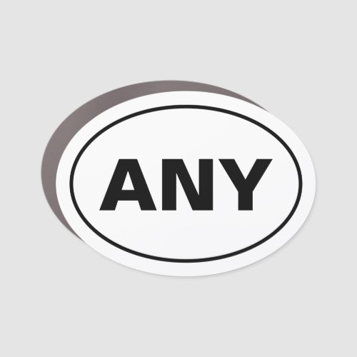 Custom City Black White Oval Car Magnet