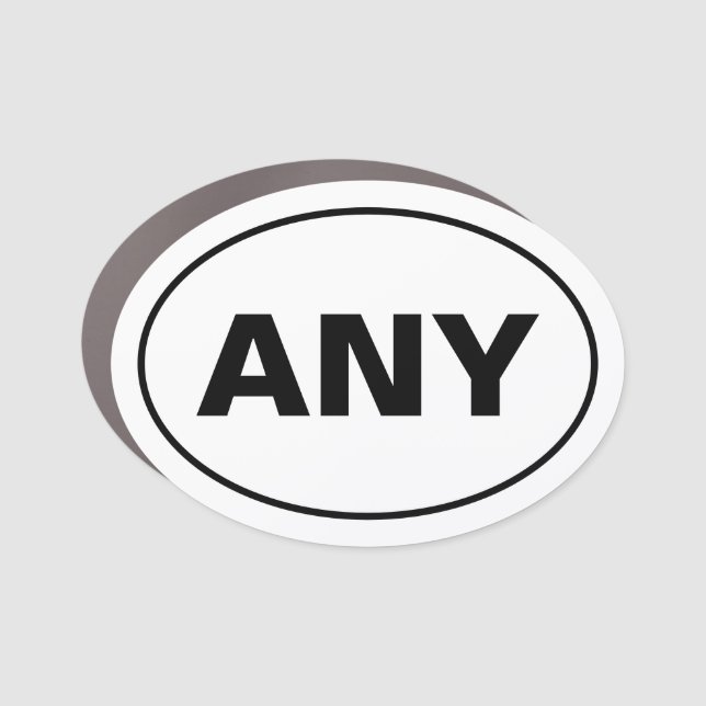 Custom City Black White Oval Car Magnet (Front)
