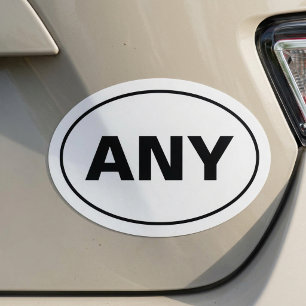 Custom City Black White Oval Car Magnet